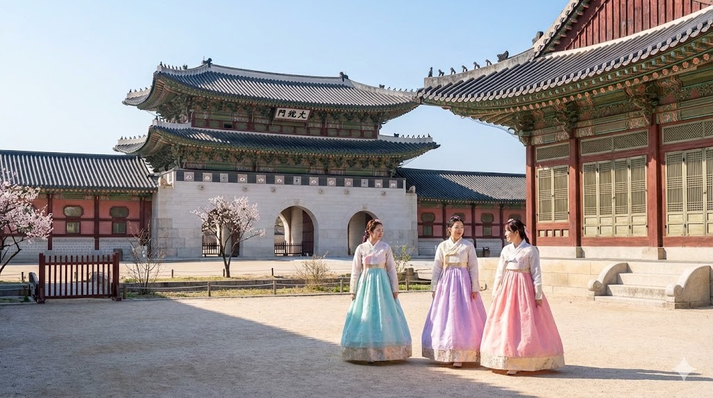 sewa Hanbok di Gyeongbokgung: tips dapat masuk istana gratis